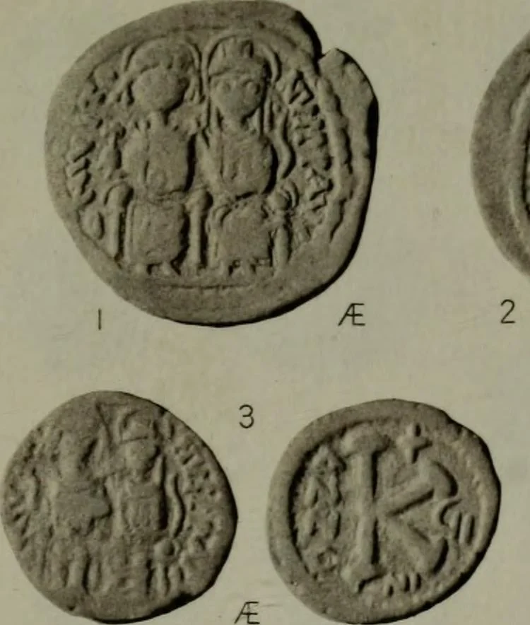 An illustration from Catalogue of the imperial Byzantine coins in the British Museum, 1908, leaf 452