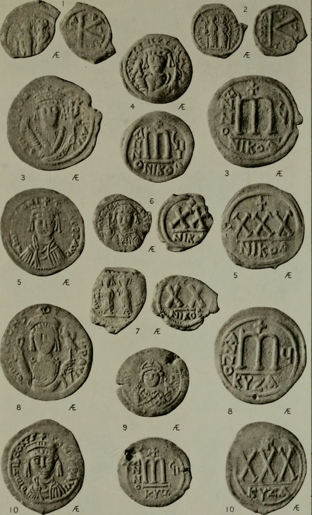 An illustration from Catalogue of the imperial Byzantine coins in the British Museum, 1908, leaf 458