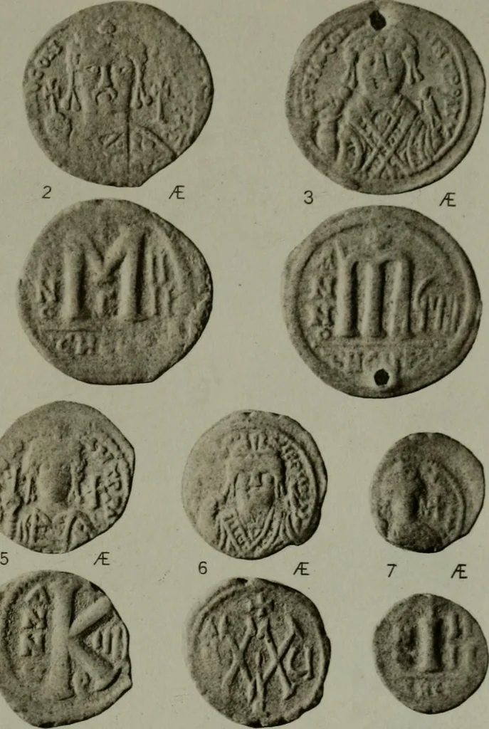 An illustration from Catalogue of the imperial Byzantine coins in the British Museum, 1908, leaf 460