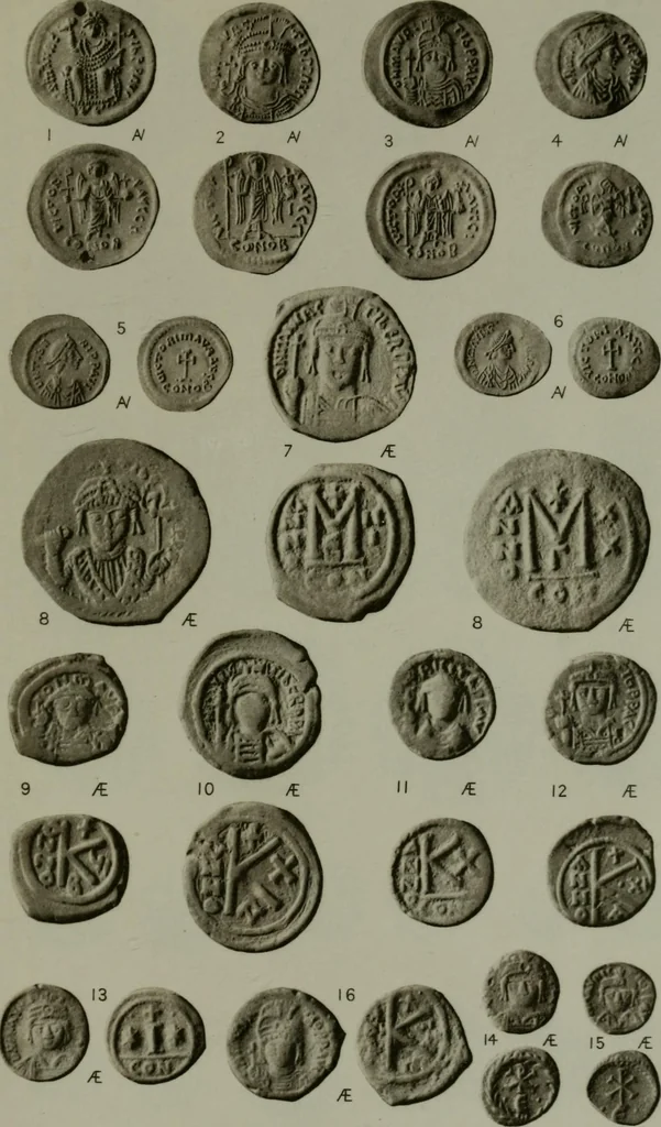 An illustration from Catalogue of the imperial Byzantine coins in the British Museum, 1908, leaf 462