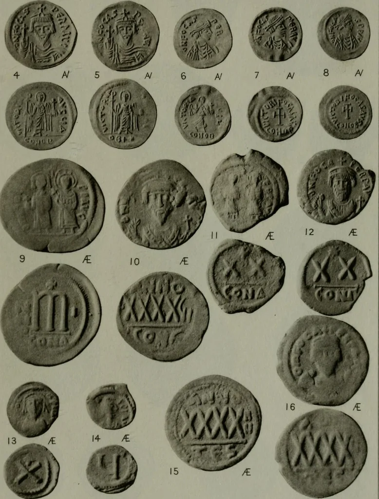 An illustration from Catalogue of the imperial Byzantine coins in the British Museum, 1908, leaf 468