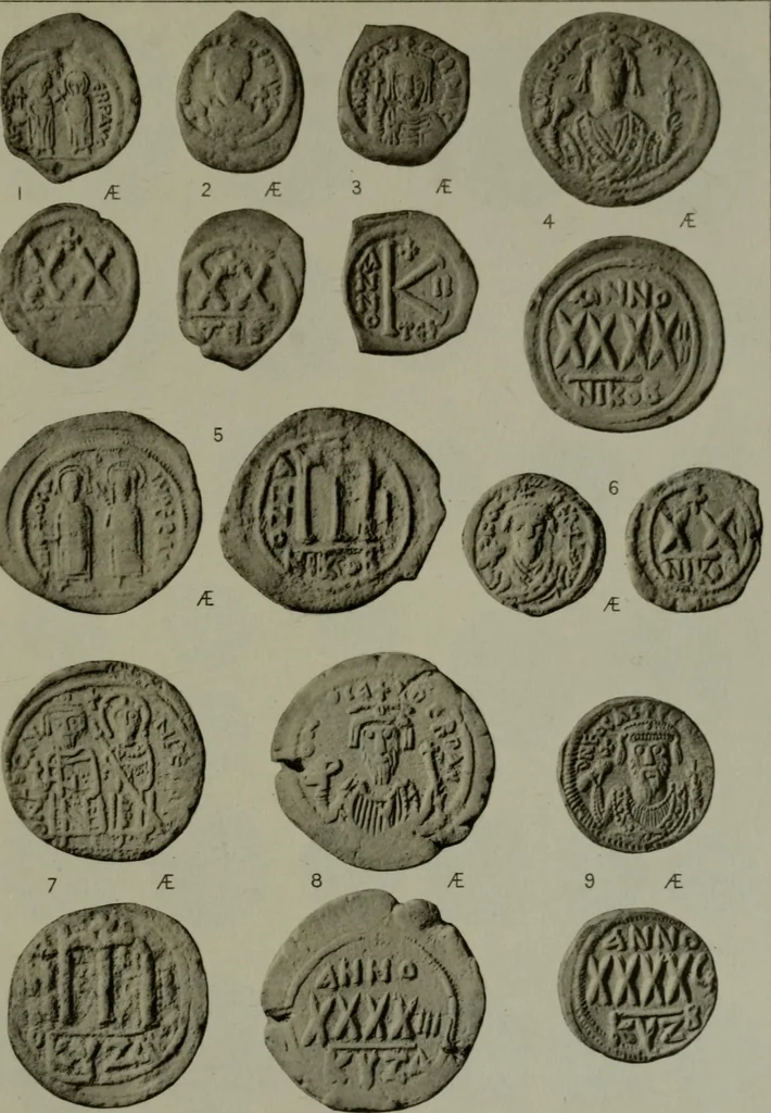 An illustration from Catalogue of the imperial Byzantine coins in the British Museum, 1908, leaf 470