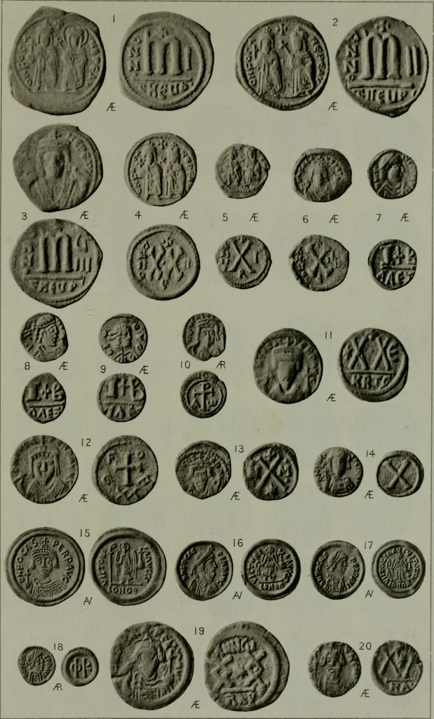 An illustration from Catalogue of the imperial Byzantine coins in the British Museum, 1908, leaf 472