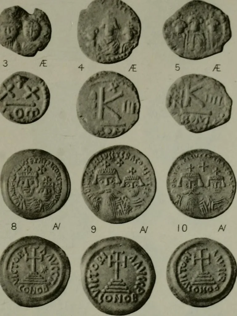 An illustration from Catalogue of the imperial Byzantine coins in the British Museum, 1908, leaf 486