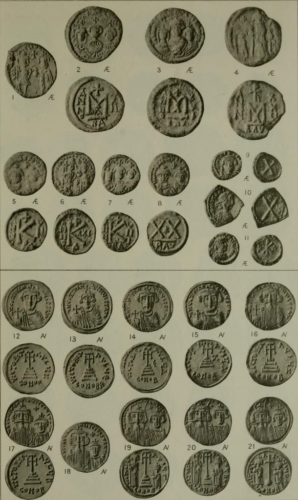 An illustration from Catalogue of the imperial Byzantine coins in the British Museum, 1908, leaf 488