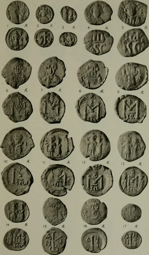 An illustration from Catalogue of the imperial Byzantine coins in the British Museum, 1908, leaf 496