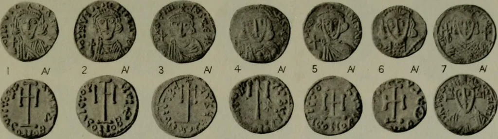 An illustration from Catalogue of the imperial Byzantine coins in the British Museum, 1908, leaf 392