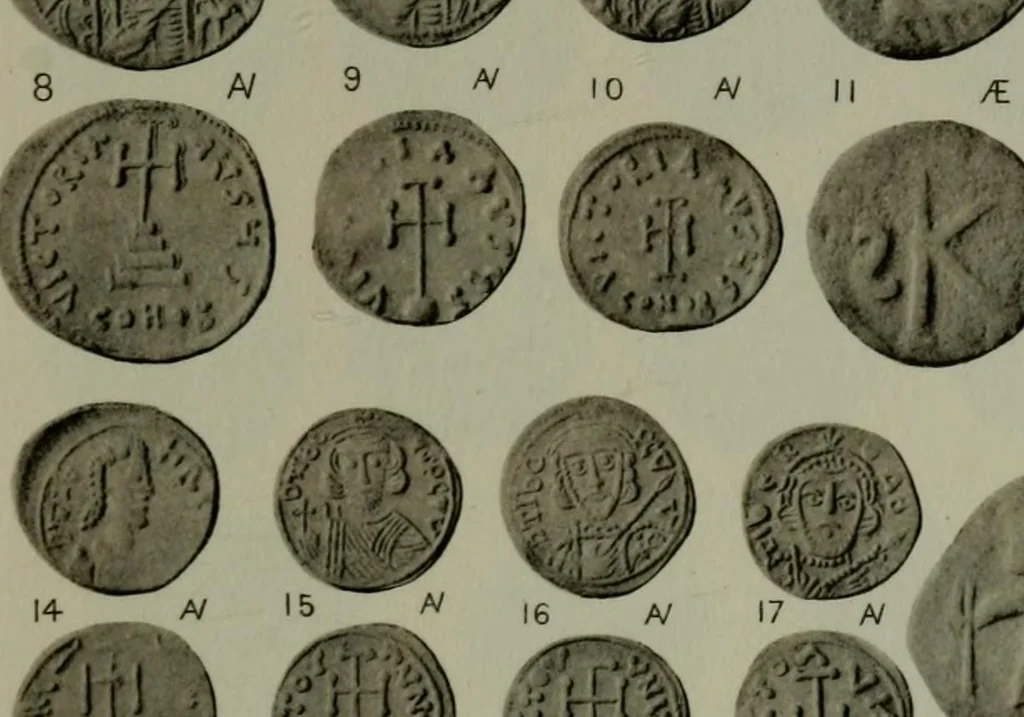 An illustration from Catalogue of the imperial Byzantine coins in the British Museum, 1908, leaf 392