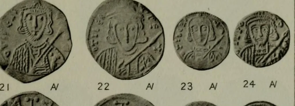 An illustration from Catalogue of the imperial Byzantine coins in the British Museum, 1908, leaf 392