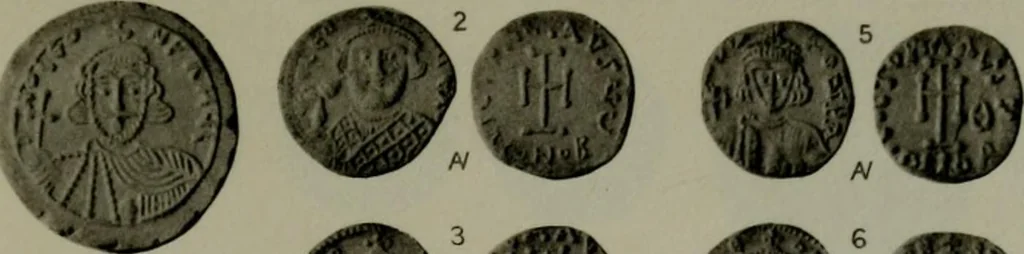 An illustration from Catalogue of the imperial Byzantine coins in the British Museum, 1908, leaf 398