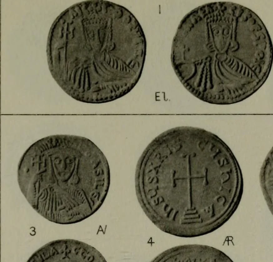 An illustration from Catalogue of the imperial Byzantine coins in the British Museum, 1908, leaf 406
