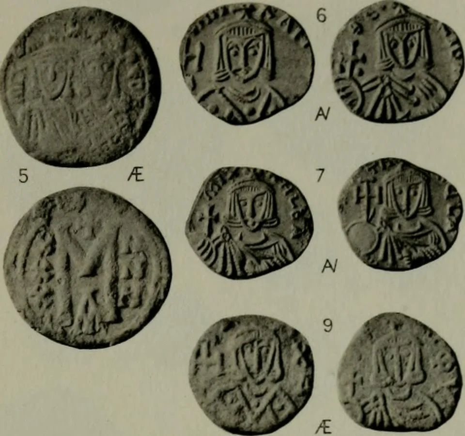 An illustration from Catalogue of the imperial Byzantine coins in the British Museum, 1908, leaf 406