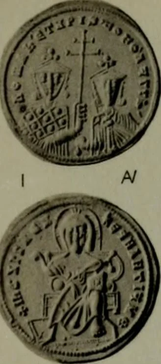 An illustration from Catalogue of the imperial Byzantine coins in the British Museum, 1908, leaf 418