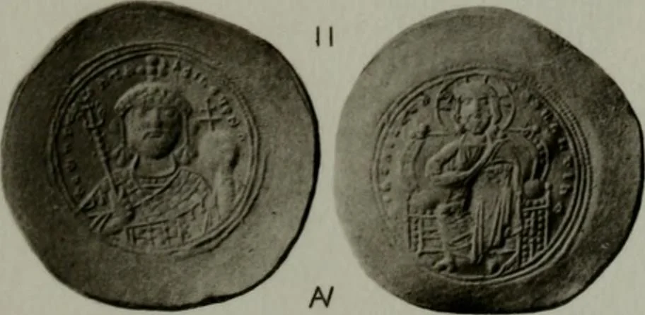 An illustration from Catalogue of the imperial Byzantine coins in the British Museum, 1908, leaf 428