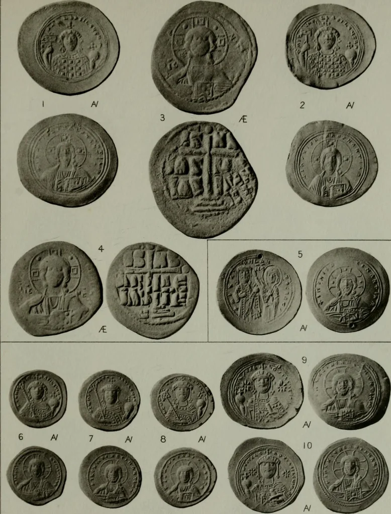 An illustration from Catalogue of the imperial Byzantine coins in the British Museum, 1908, leaf 428
