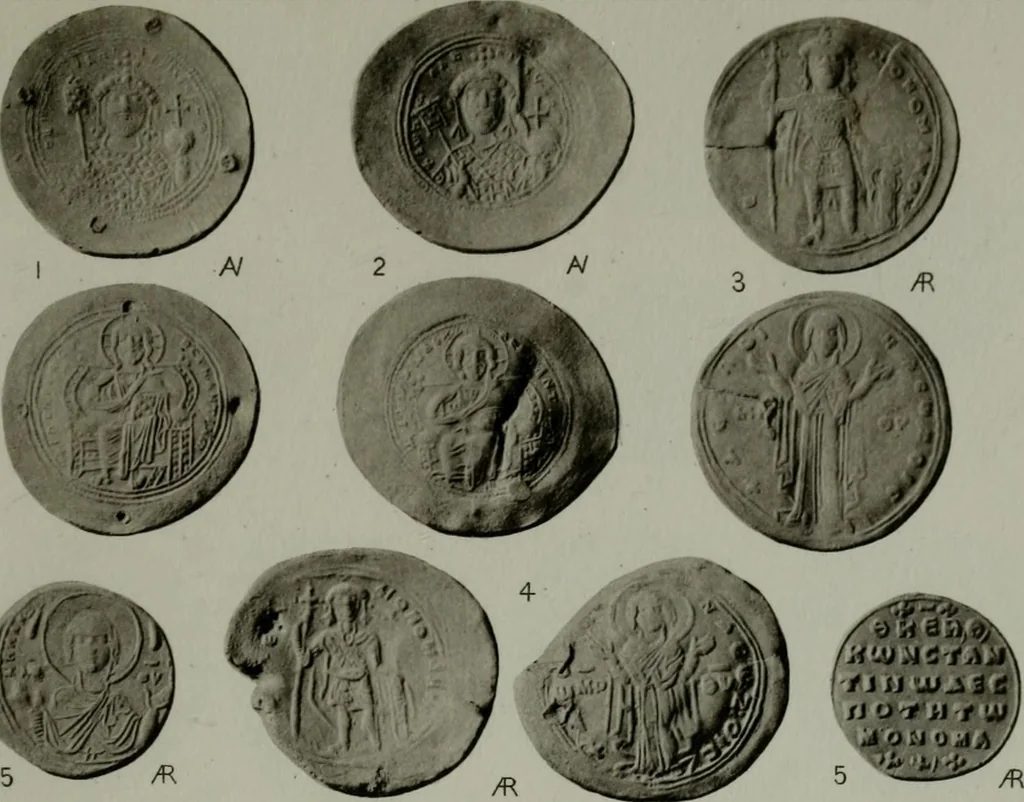 An illustration from Catalogue of the imperial Byzantine coins in the British Museum, 1908, leaf 430