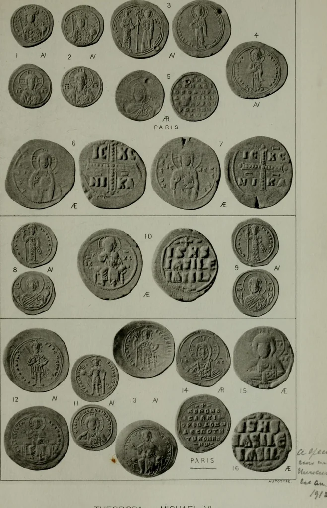 An illustration from Catalogue of the imperial Byzantine coins in the British Museum, 1908, leaf 432