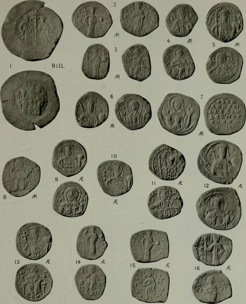 An illustration from Catalogue of the imperial Byzantine coins in the British Museum, 1908, leaf 442