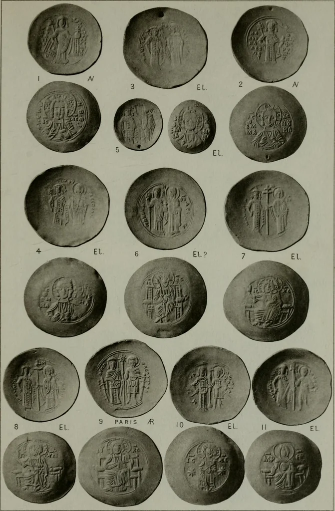 An illustration from Catalogue of the imperial Byzantine coins in the British Museum, 1908, leaf 450