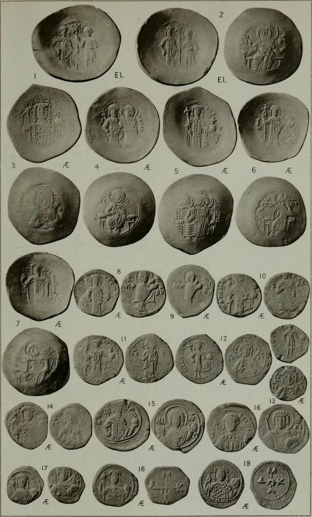An illustration from Catalogue of the imperial Byzantine coins in the British Museum, 1908, leaf 452