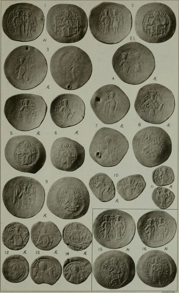 An illustration from Catalogue of the imperial Byzantine coins in the British Museum, 1908, leaf 456