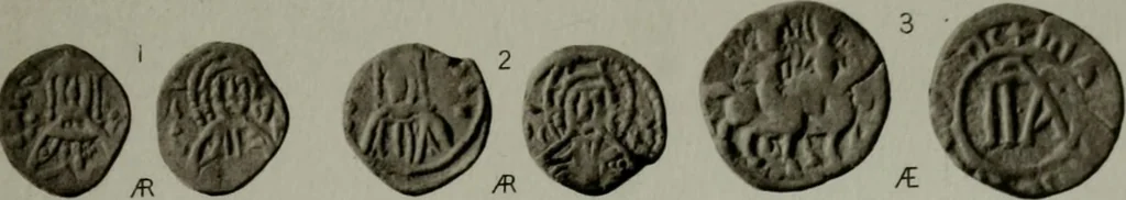 An illustration from Catalogue of the imperial Byzantine coins in the British Museum, 1908, leaf 466