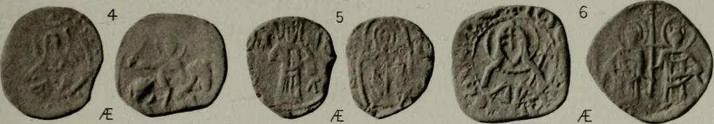 An illustration from Catalogue of the imperial Byzantine coins in the British Museum, 1908, leaf 466