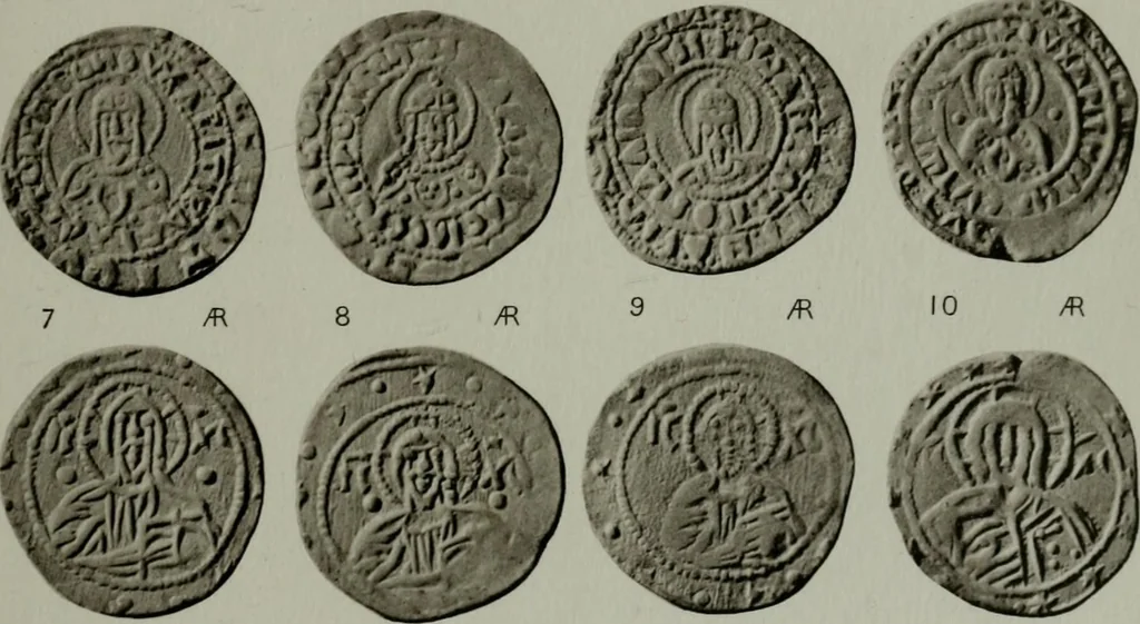 An illustration from Catalogue of the imperial Byzantine coins in the British Museum, 1908, leaf 466