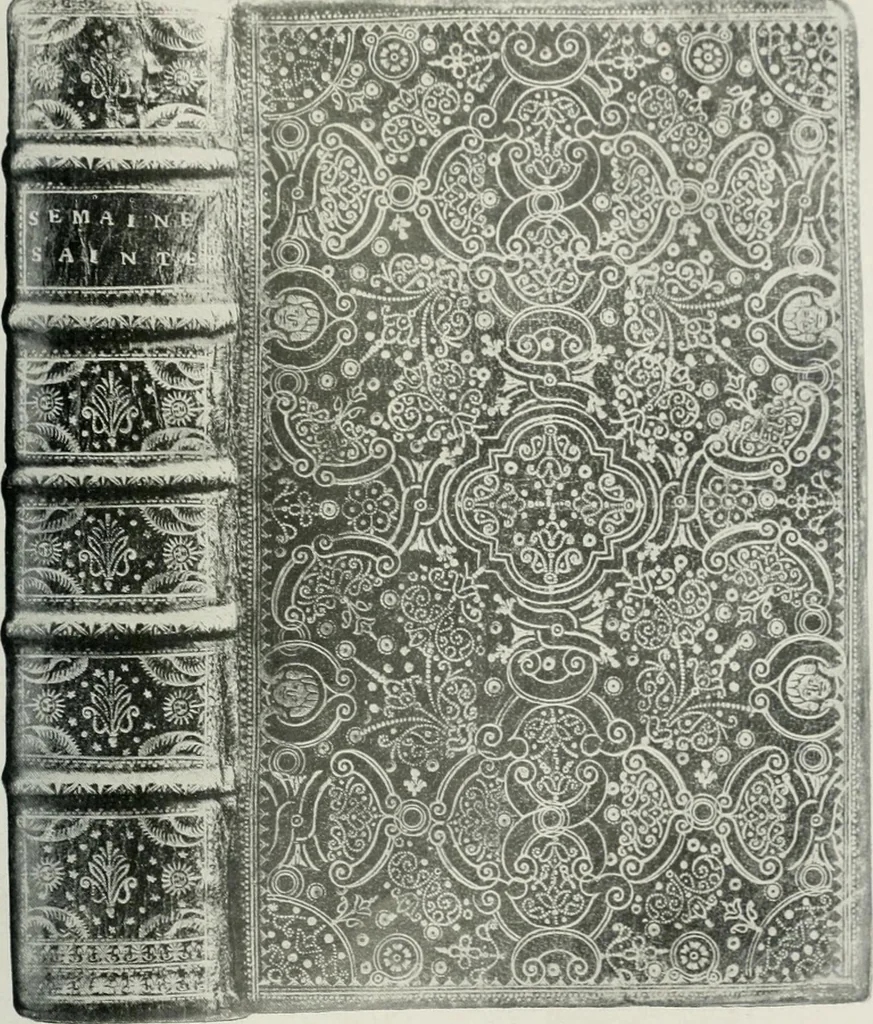 An illustration from Catalogue of an important library of rare and valuable books; incunabula typographica, mostly in original bindings; illustrated books of the XVIth and XVIIIth century; early Americana; Standard works on the fine arts; bibles and liturgical books; fine bindings; Judaica; early books on geography, etc., including Hypnerotomachia Poliphili, 1499; Schatzbehalter, 1491; Terentius, Venezia, 1497; Valturius, 1483; Dürers Hroswitha, Proportion a.o. Holbeins Dance of Death, 1538; The first Holbein Bible; Theuerdank, 1519; Monument du Costume; Janscha-Ziegler, Rheinansichten, etc, 1900, leaf 172