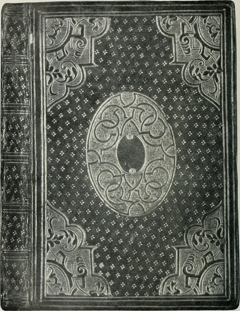 An illustration from Catalogue of an important library of rare and valuable books; incunabula typographica, mostly in original bindings; illustrated books of the XVIth and XVIIIth century; early Americana; Standard works on the fine arts; bibles and liturgical books; fine bindings; Judaica; early books on geography, etc., including Hypnerotomachia Poliphili, 1499; Schatzbehalter, 1491; Terentius, Venezia, 1497; Valturius, 1483; Dürers Hroswitha, Proportion a.o. Holbeins Dance of Death, 1538; The first Holbein Bible; Theuerdank, 1519; Monument du Costume; Janscha-Ziegler, Rheinansichten, etc, 1900, leaf 177