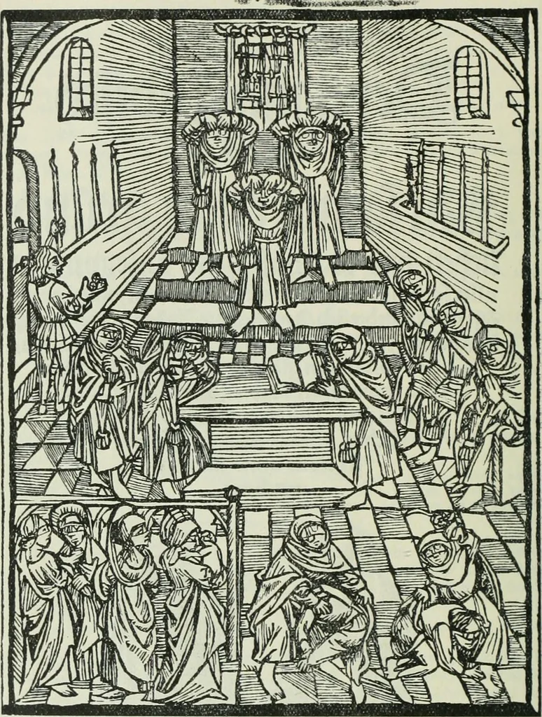 An illustration from Catalogue of an important library of rare and valuable books; incunabula typographica, mostly in original bindings; illustrated books of the XVIth and XVIIIth century; early Americana; Standard works on the fine arts; bibles and liturgical books; fine bindings; Judaica; early books on geography, etc., including Hypnerotomachia Poliphili, 1499; Schatzbehalter, 1491; Terentius, Venezia, 1497; Valturius, 1483; Dürers Hroswitha, Proportion a.o. Holbeins Dance of Death, 1538; The first Holbein Bible; Theuerdank, 1519; Monument du Costume; Janscha-Ziegler, Rheinansichten, etc, 1900, leaf 183