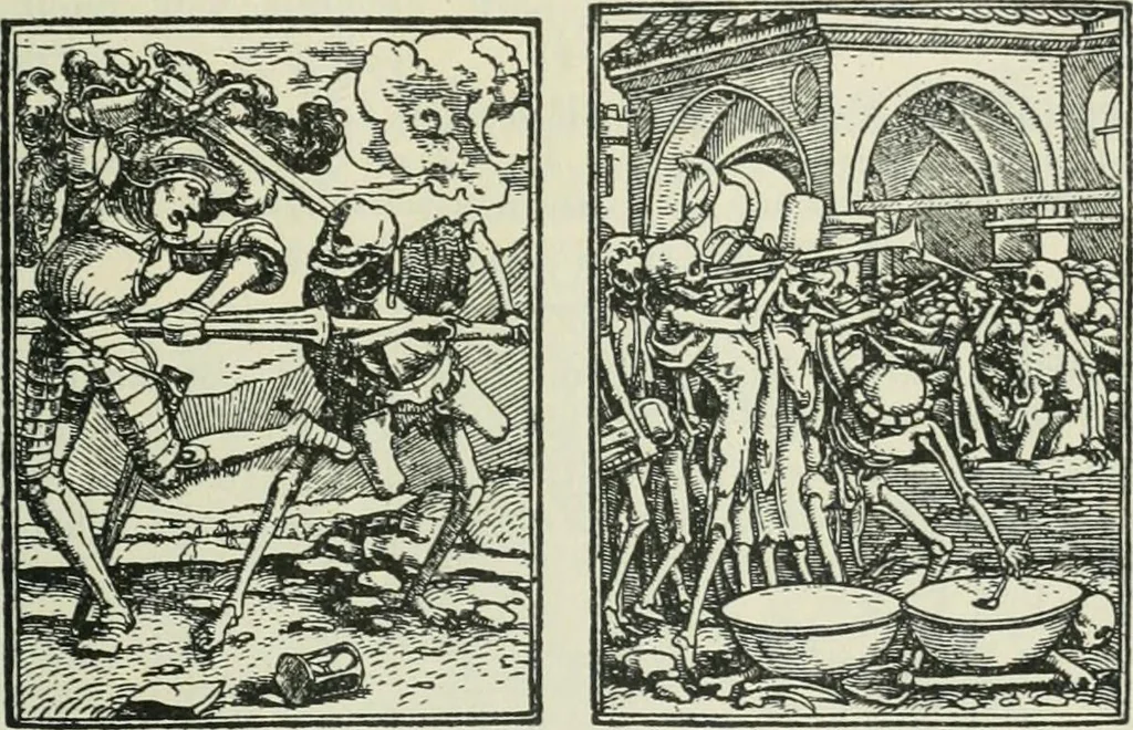 An illustration from Catalogue of an important library of rare and valuable books; incunabula typographica, mostly in original bindings; illustrated books of the XVIth and XVIIIth century; early Americana; Standard works on the fine arts; bibles and liturgical books; fine bindings; Judaica; early books on geography, etc., including Hypnerotomachia Poliphili, 1499; Schatzbehalter, 1491; Terentius, Venezia, 1497; Valturius, 1483; Dürers Hroswitha, Proportion a.o. Holbeins Dance of Death, 1538; The first Holbein Bible; Theuerdank, 1519; Monument du Costume; Janscha-Ziegler, Rheinansichten, etc, 1900, leaf 82