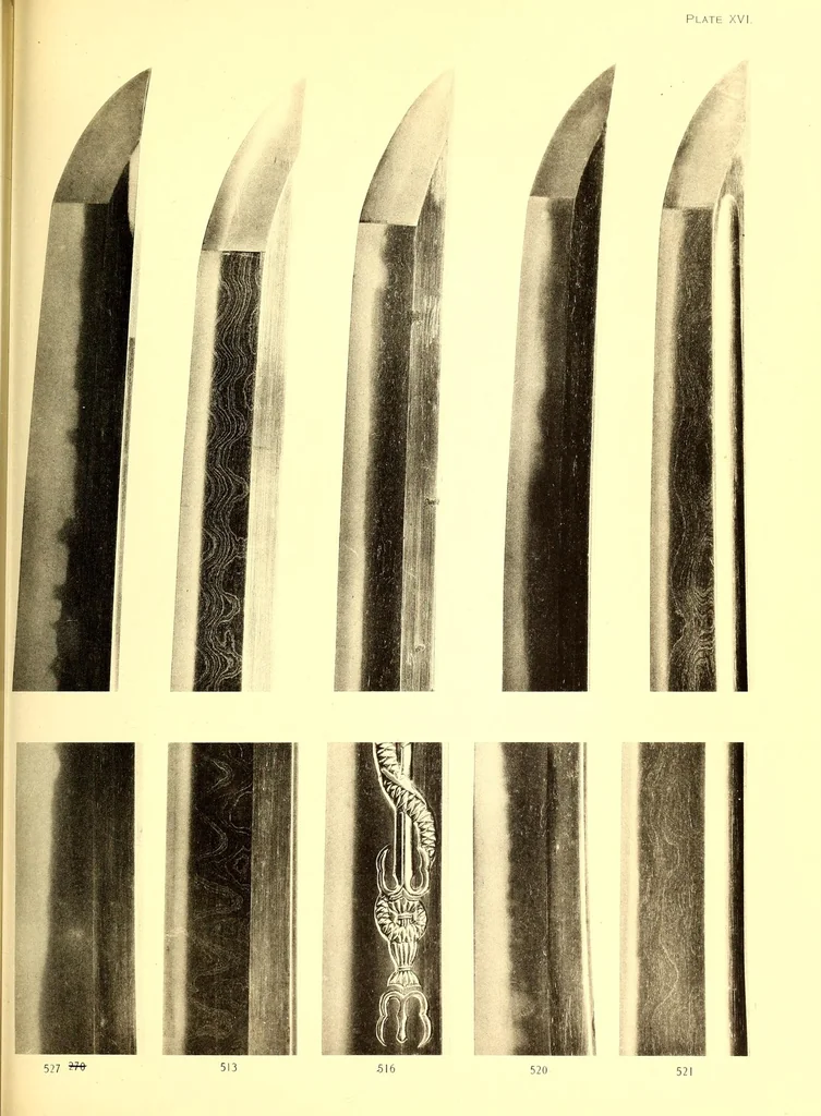 An illustration from Catalogue of an important and valuable collection of Japanese works of art including lacquer, inro, netsuke, swords, and sword furniture : being the third portion of the Gilbertson collection, 1917, leaf 93