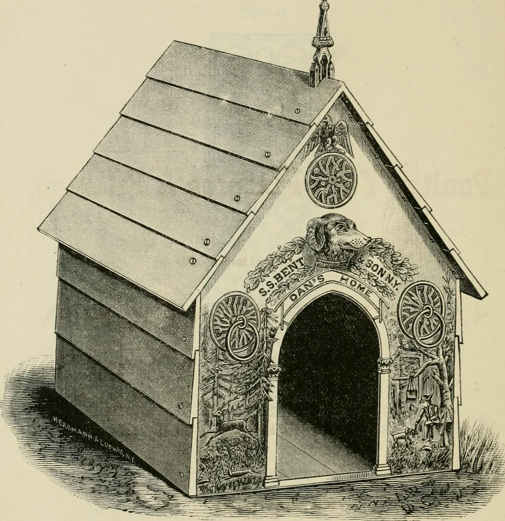 An illustration from Catalogue of improved and patented stable fittings and fixtures, brass, bronzed and nickel plated; poultry yard appliances, dog kennels, door and window guards, &c., &c., 1886, leaf 123