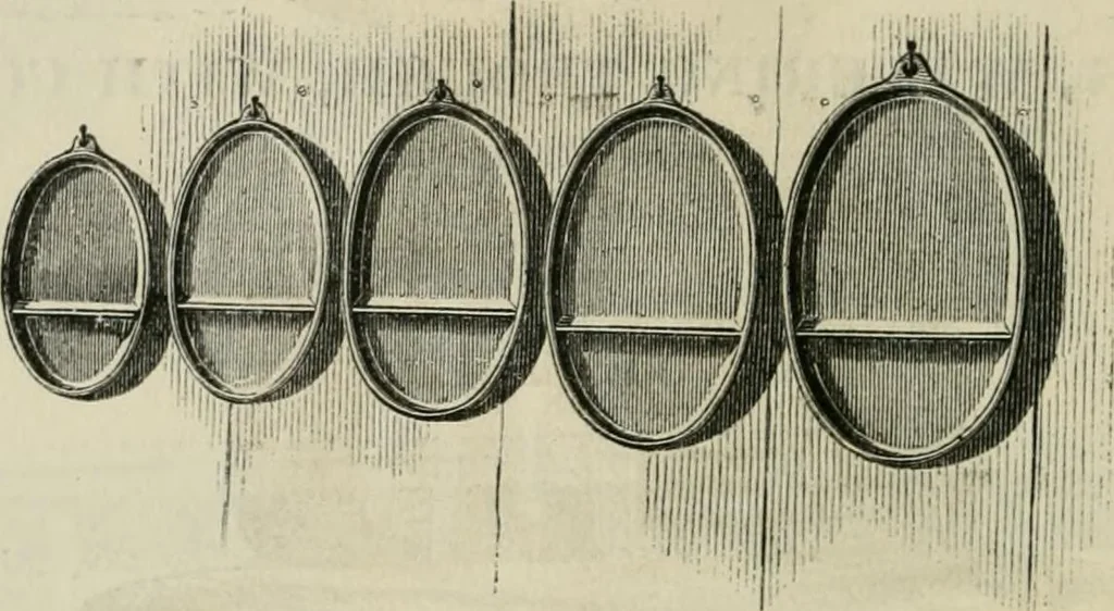 An illustration from Catalogue of improved and patented stable fittings and fixtures, brass, bronzed and nickel plated; poultry yard appliances, dog kennels, door and window guards, &c., &c., 1886, leaf 131