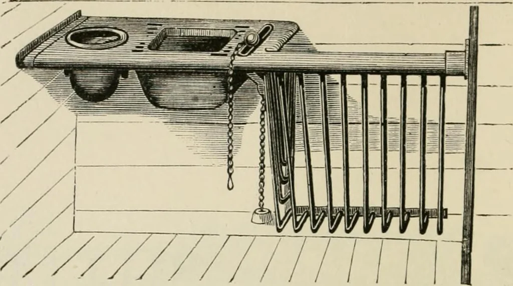 An illustration from Catalogue of improved and patented stable fittings and fixtures, brass, bronzed and nickel plated; poultry yard appliances, dog kennels, door and window guards, &c., &c., 1886, leaf 15