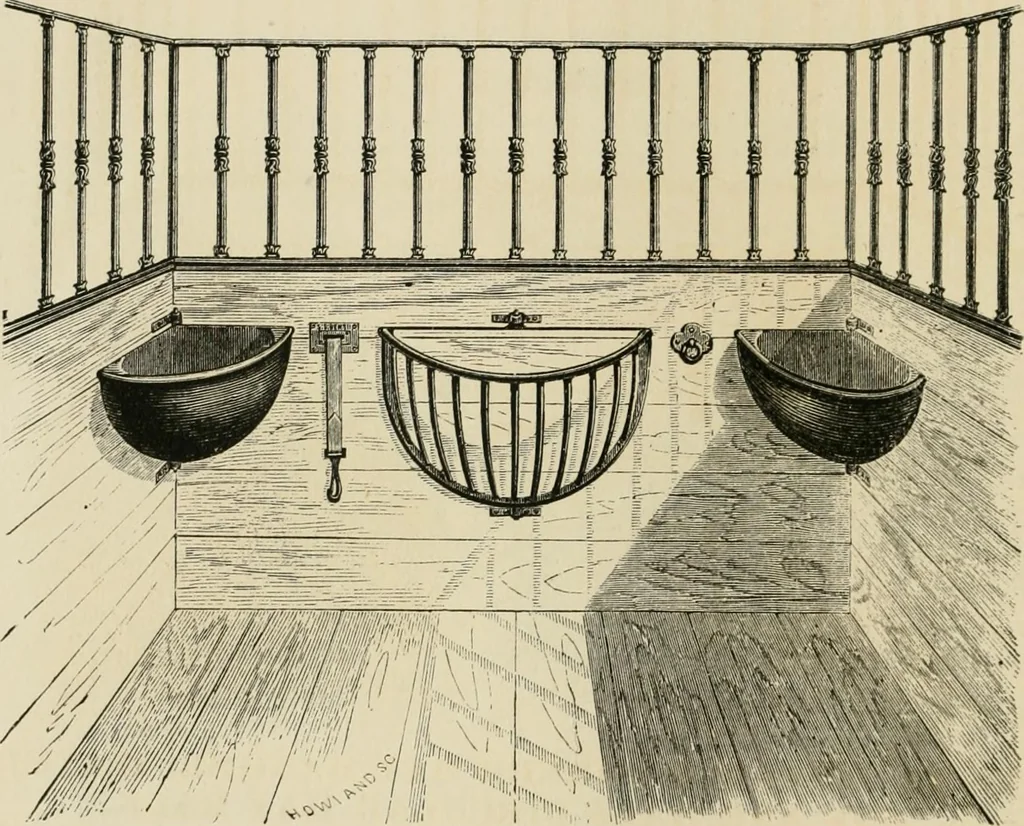 An illustration from Catalogue of improved and patented stable fittings and fixtures, brass, bronzed and nickel plated; poultry yard appliances, dog kennels, door and window guards, &c., &c., 1886, leaf 17