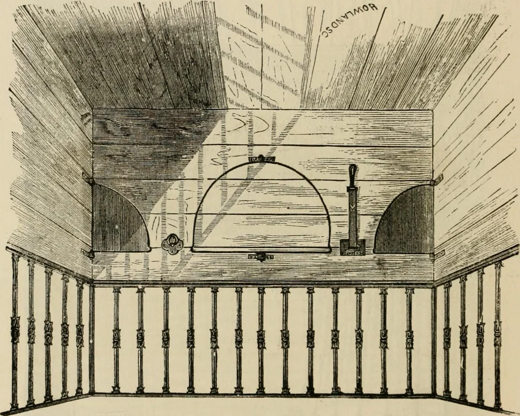 An illustration from Catalogue of improved and patented stable fittings and fixtures, brass, bronzed and nickel plated; poultry yard appliances, dog kennels, door and window guards, &c., &c., 1886, leaf 18