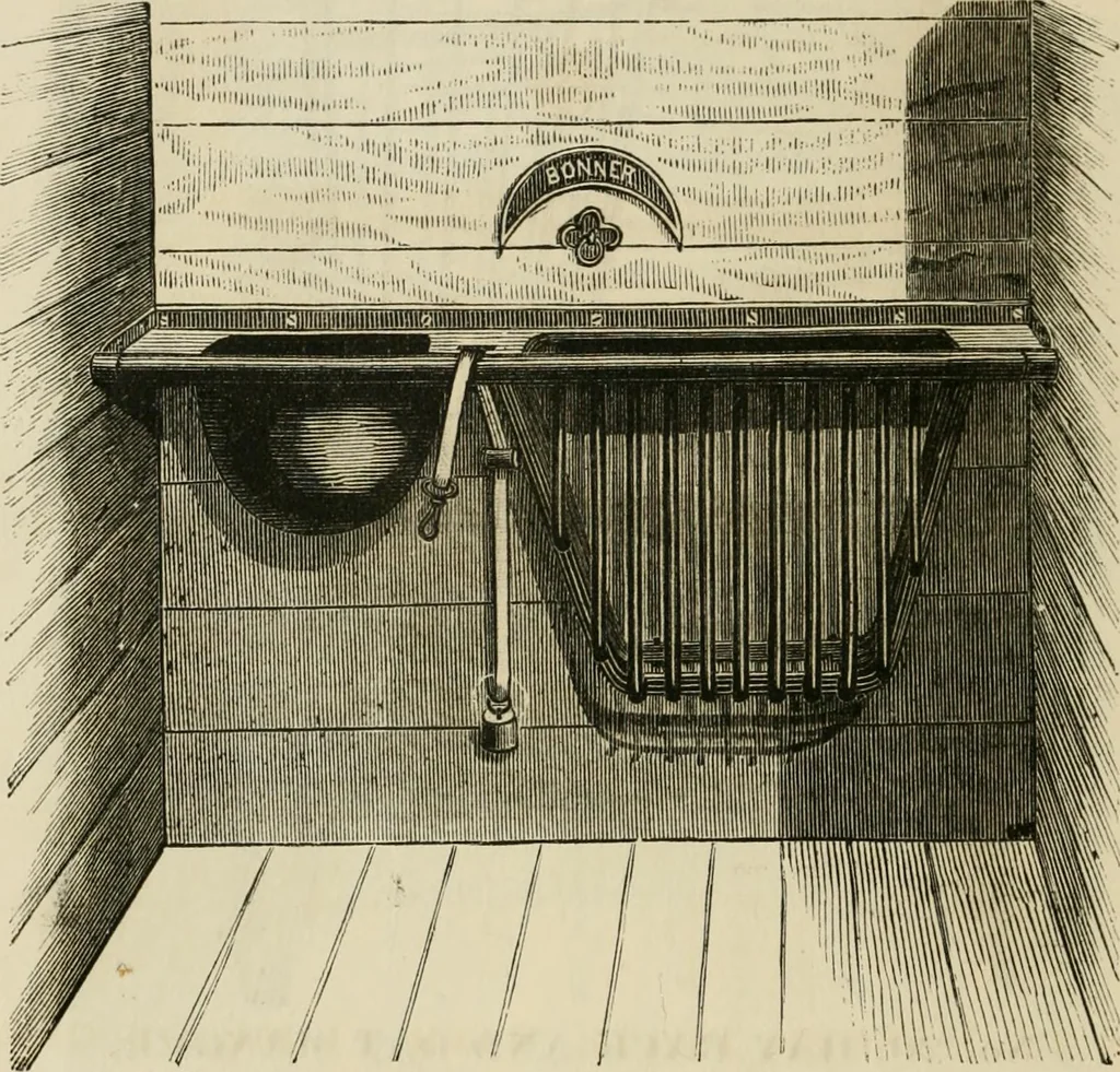 An illustration from Catalogue of improved and patented stable fittings and fixtures, brass, bronzed and nickel plated; poultry yard appliances, dog kennels, door and window guards, &c., &c., 1886, leaf 21
