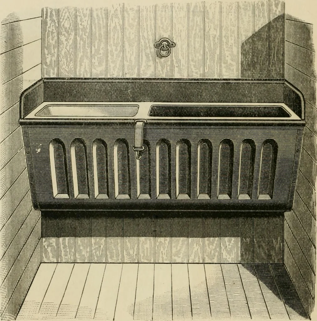 An illustration from Catalogue of improved and patented stable fittings and fixtures, brass, bronzed and nickel plated; poultry yard appliances, dog kennels, door and window guards, &c., &c., 1886, leaf 23