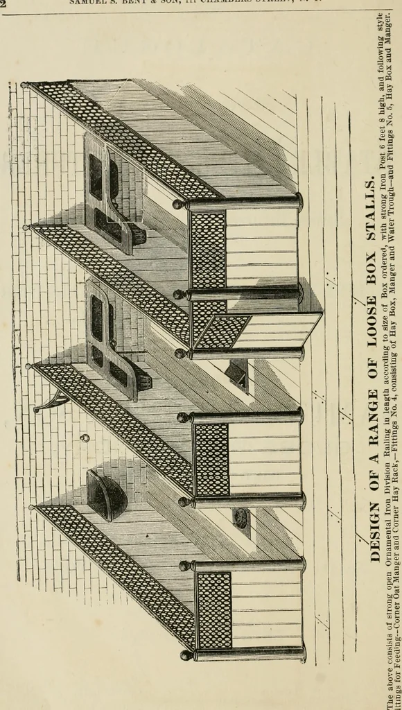 An illustration from Catalogue of improved and patented stable fittings and fixtures, brass, bronzed and nickel plated; poultry yard appliances, dog kennels, door and window guards, &c., &c., 1886, leaf 3