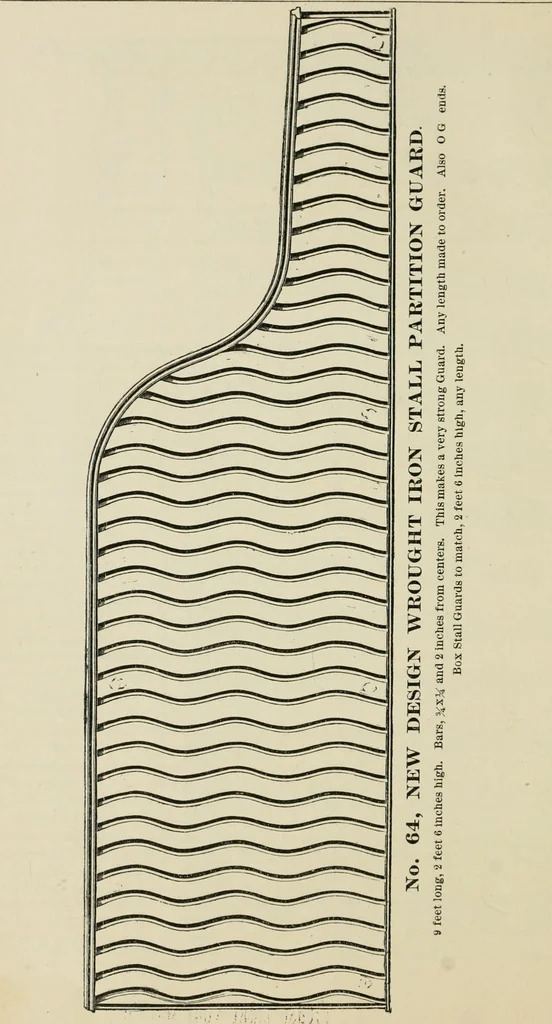 An illustration from Catalogue of improved and patented stable fittings and fixtures, brass, bronzed and nickel plated; poultry yard appliances, dog kennels, door and window guards, &c., &c., 1886, leaf 43