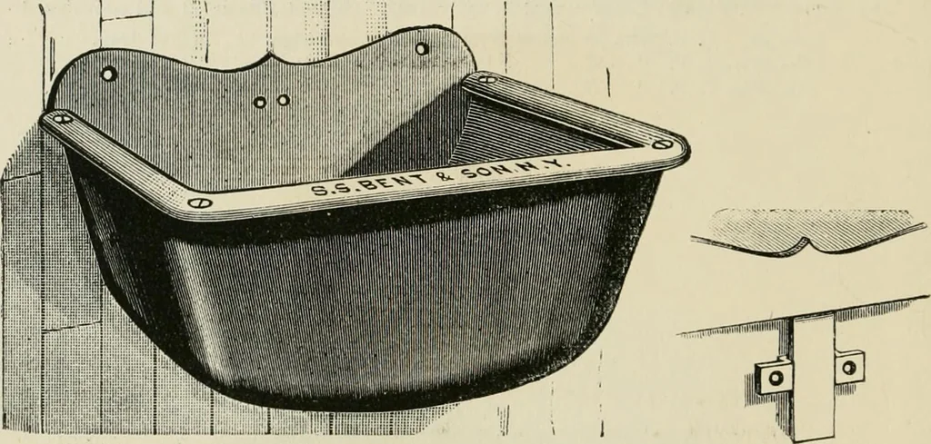 An illustration from Catalogue of improved and patented stable fittings and fixtures, brass, bronzed and nickel plated; poultry yard appliances, dog kennels, door and window guards, &c., &c., 1886, leaf 69