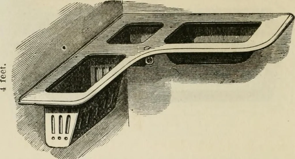An illustration from Catalogue of improved and patented stable fittings and fixtures, brass, bronzed and nickel plated; poultry yard appliances, dog kennels, door and window guards, &c., &c., 1886, leaf 7