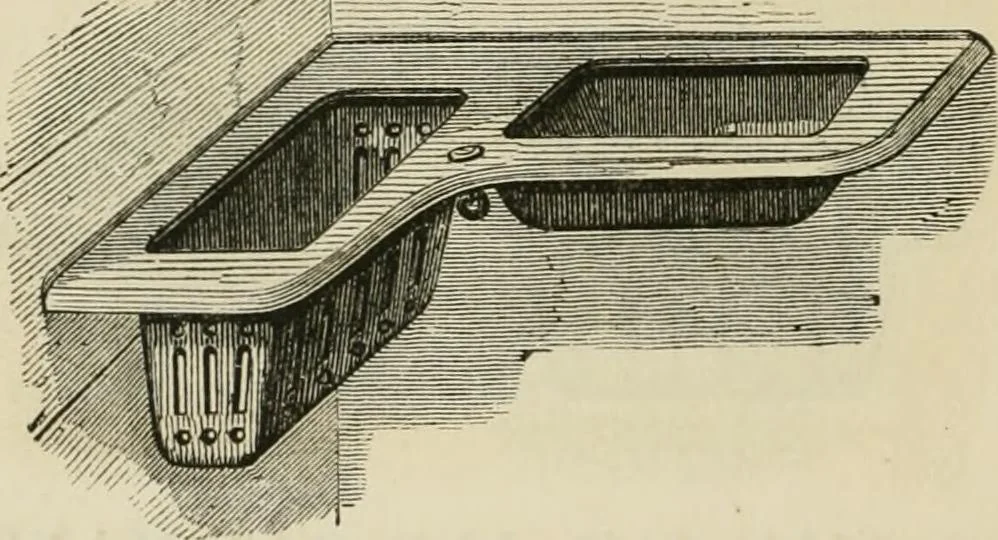An illustration from Catalogue of improved and patented stable fittings and fixtures, brass, bronzed and nickel plated; poultry yard appliances, dog kennels, door and window guards, &c., &c., 1886, leaf 7