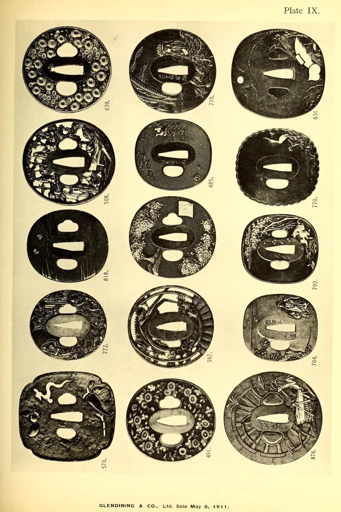 An illustration from Catalogue of a Japanese collection : the property of J.C. Hawkshaw, esq., M.A., of Hollycombe, Liphook, 1911, leaf 117