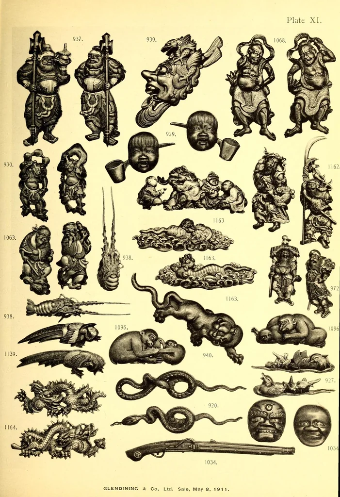 An illustration from Catalogue of a Japanese collection : the property of J.C. Hawkshaw, esq., M.A., of Hollycombe, Liphook, 1911, leaf 153