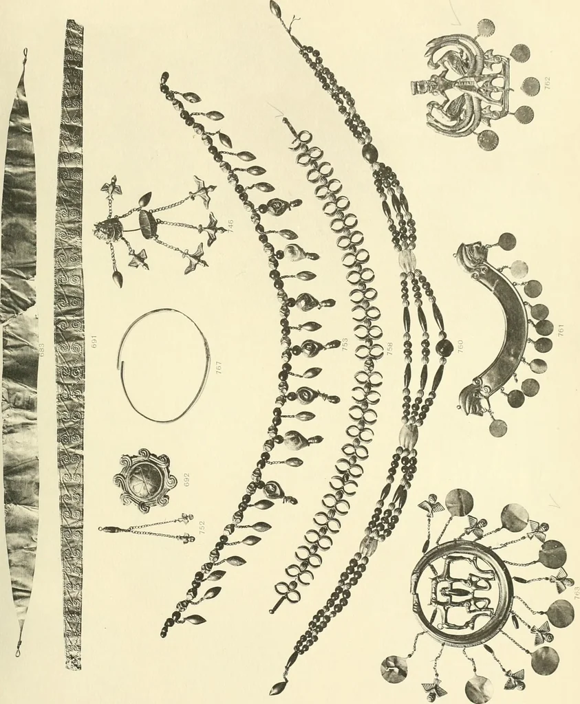 An illustration from Catalogue of the jewellery, Greek, Etruscan, and Roman, in the departments of antiquities, British Museum, 1911, leaf 478
