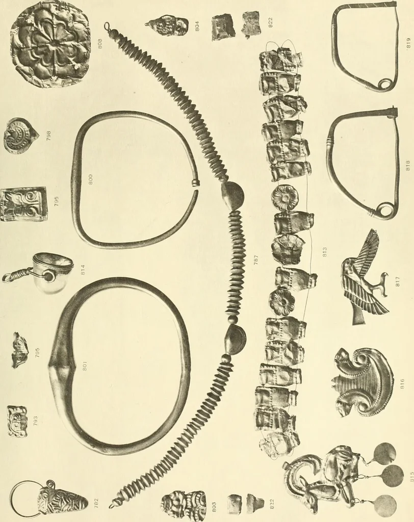 An illustration from Catalogue of the jewellery, Greek, Etruscan, and Roman, in the departments of antiquities, British Museum, 1911, leaf 482