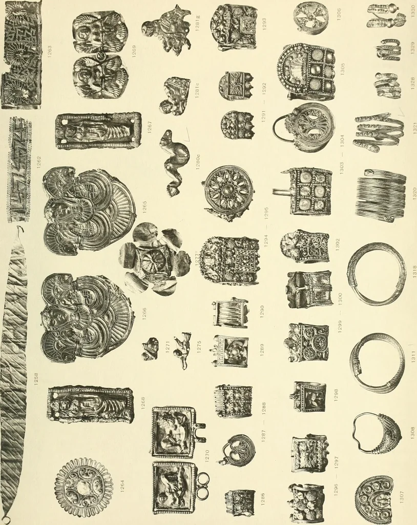 An illustration from Catalogue of the jewellery, Greek, Etruscan, and Roman, in the departments of antiquities, British Museum, 1911, leaf 498
